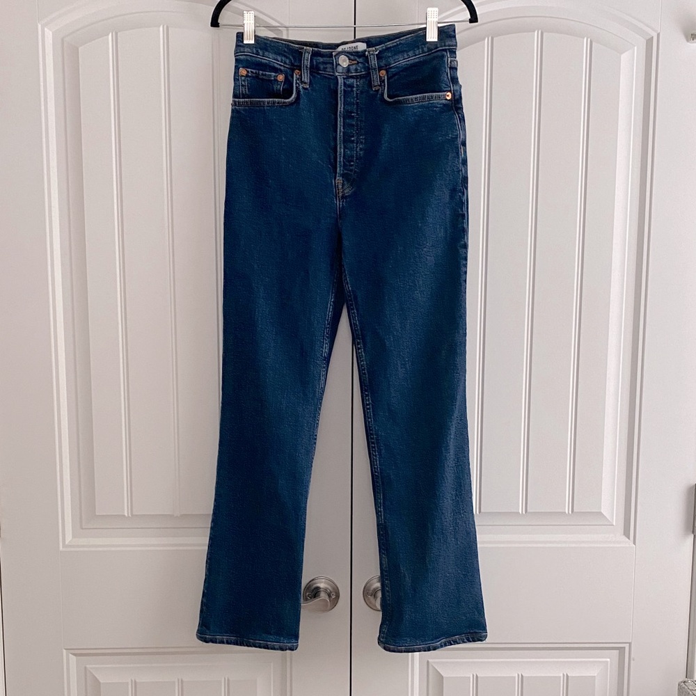 Re/Done Women's Jeans Style 190-3W7BC‎ Dark Rinse Size 28 Button Fly EUC